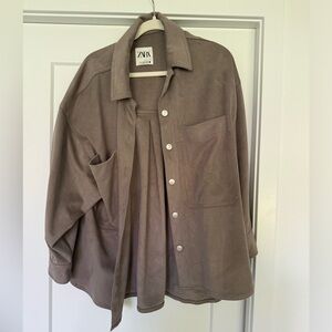 Zara suede oversized jacket, size M